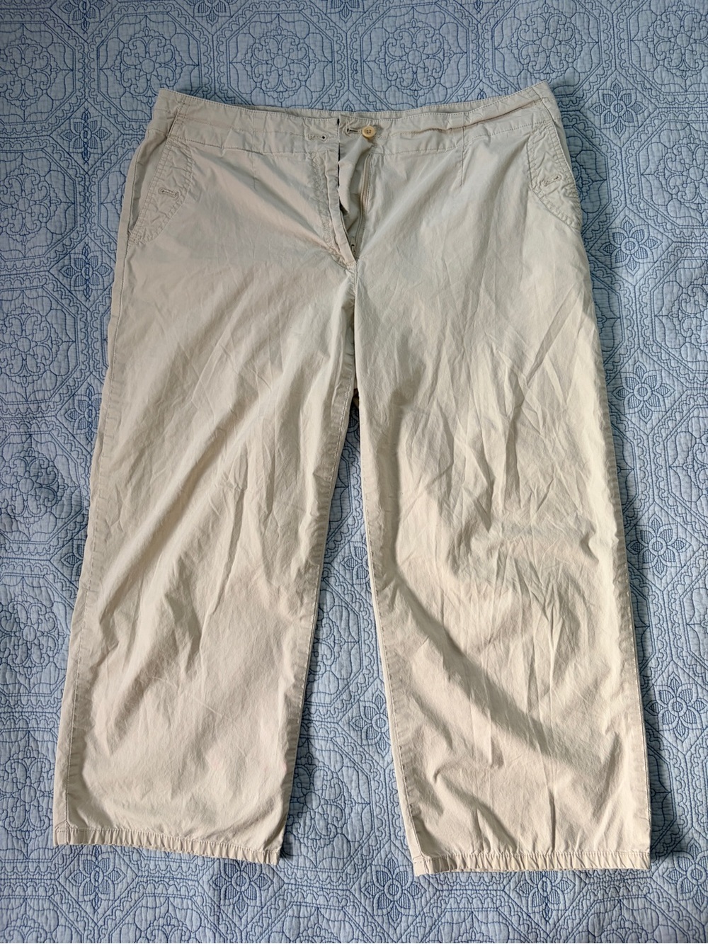 Talbots Women’s Drawstring Chino Pants in Cream